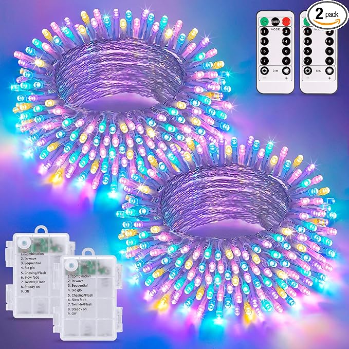 JMEXSUSS 2 Pack Easter Lights Battery Operated Outdoor Indoor, Total 66ft 200 by JMEXSUSS