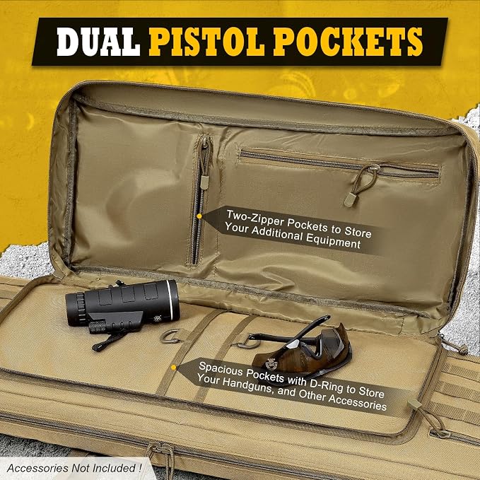 DULCE DOM 36 42 48 Inch Double Rifle Case, Tactical Soft Padded Backpack - Image 3
