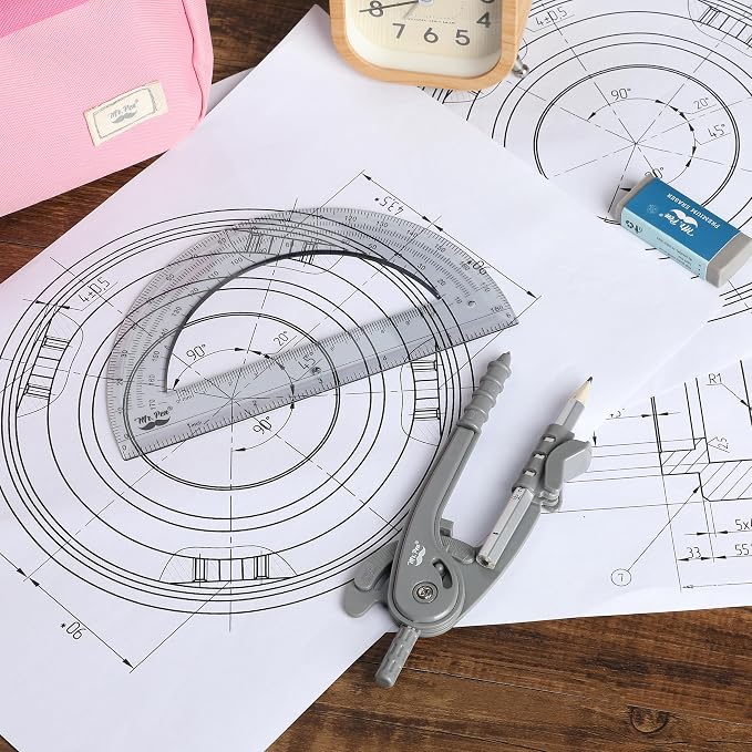 Mr. Pen- Geometry Compass and Protractor Set, 6 Inch Compass, 6 Inch Protractor - Image 6