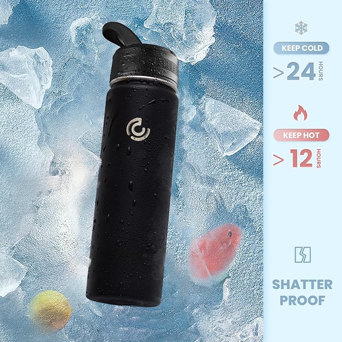 COKTIK 22oz Sports Water Bottle, Stainless Steel Water Bottle - Image 4