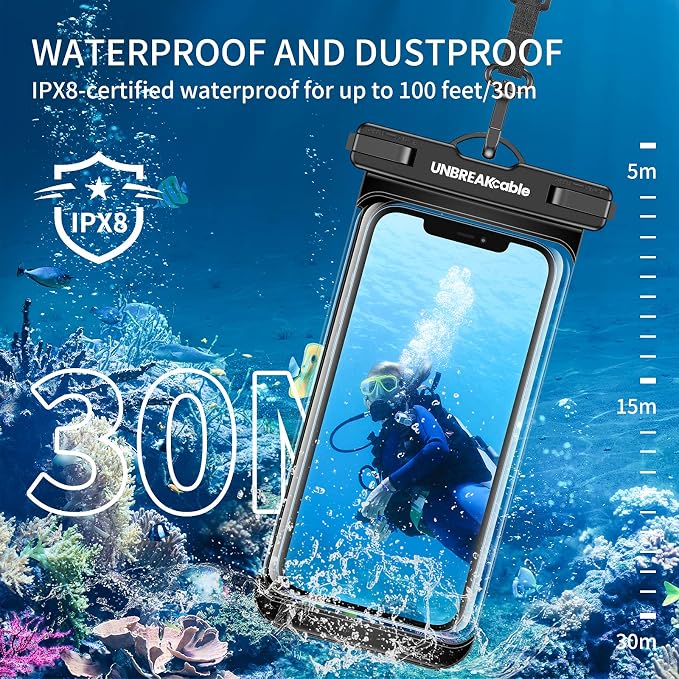 UNBREAKcable Waterproof Phone Pouch-2 Pack IPX8 Waterproof Phone Case - Image 2