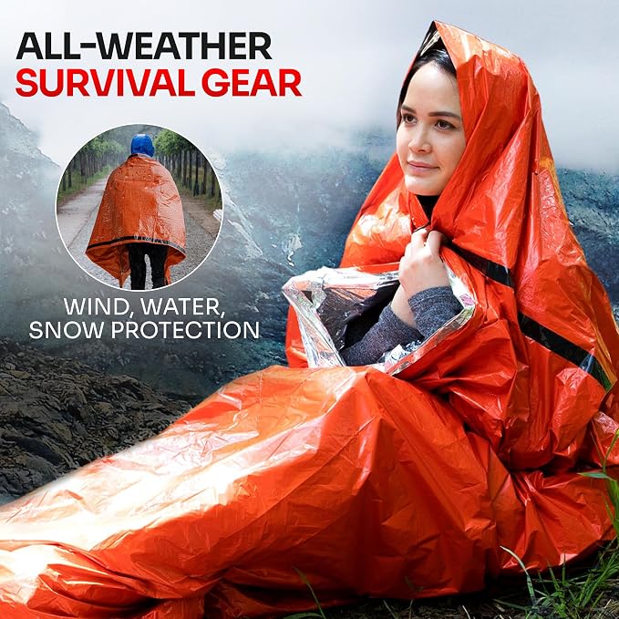 Emergency Sleeping Bag for Survival Gear and Supplies Life Bivy Sack Waterproof - Image 4