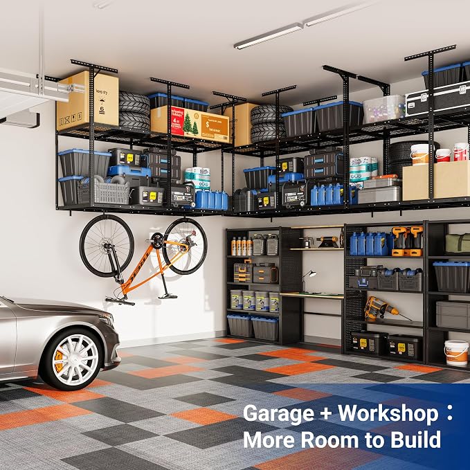 FLEXIMOUNTS 3x8 2-Tier Overhead Garage Storage Rack – Adjustable Heavy Duty - Image 9