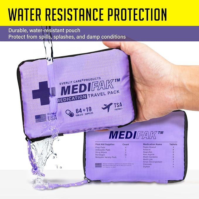 EVERLIT CARE Travel Essential Medicine First Aid Kit I Bonus Medical Supplies I - Image 6