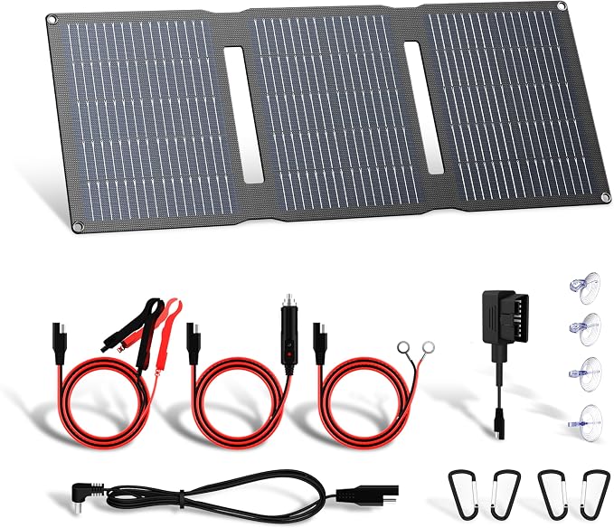 FlexSolar 28W 12V Portable Solar Panel Battery Charger Maintainer Kits Trickle by FlexSolar