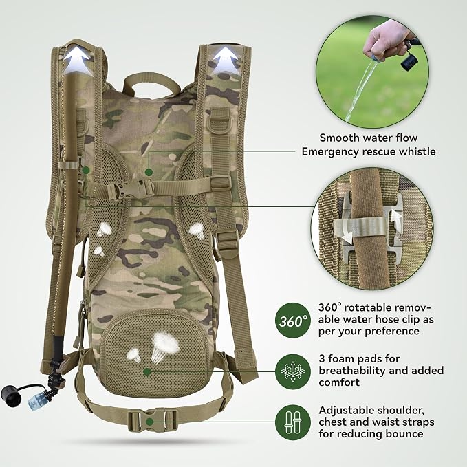 MARCHWAY Tactical Molle Hydration Pack Backpack - Image 5