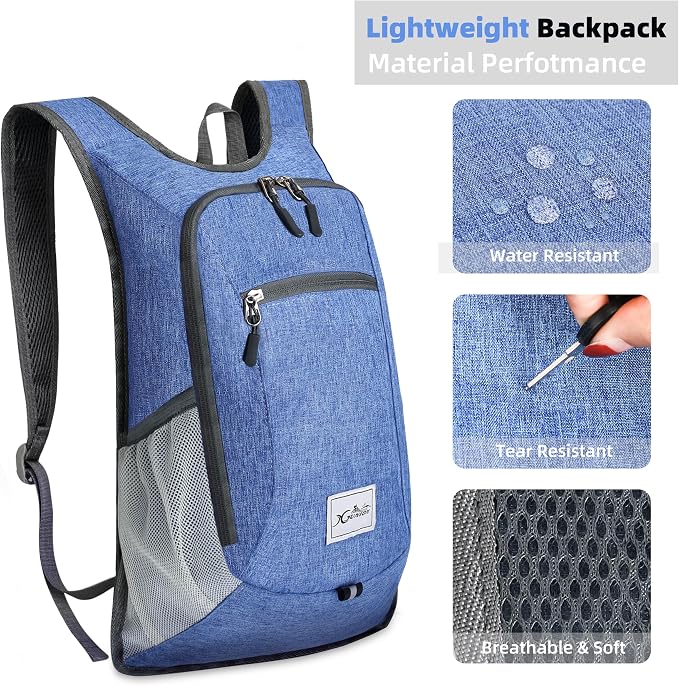 Xgunion Hiking Backpack 10L Small Travel Lightweight Daypack Foldable Hiking - Image 5