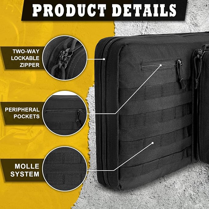 DULCE DOM 36 42 48 Inch Double Rifle Case, Tactical Soft Padded Backpack - Image 4