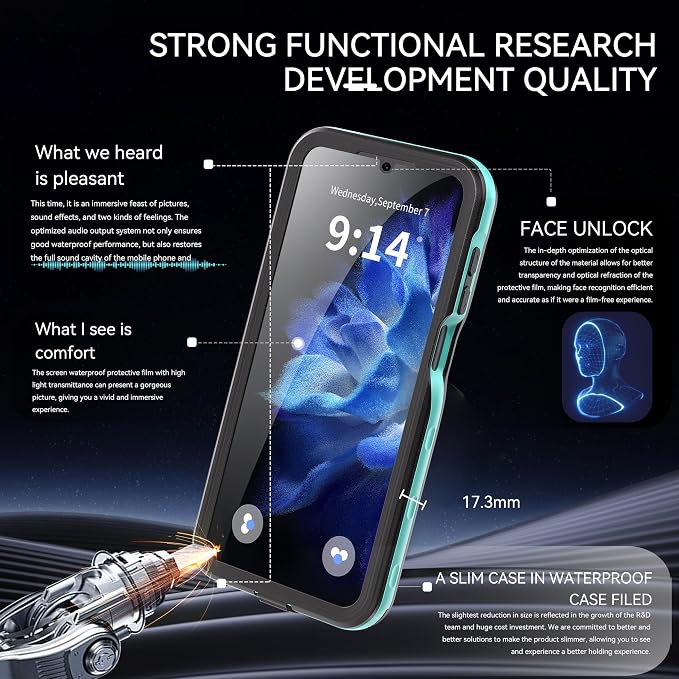 Hllhunkhe for Samsung Galaxy A16 5G Case Waterproof, Rugged Full Body - Image 4
