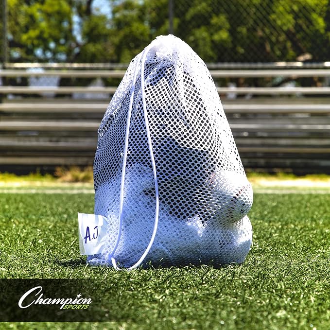 Champion Sports Mesh Equipment Bag – Heavy-Duty Nylon Drawstring Bag - Image 9