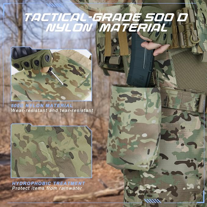 Tactical Dump Pouch for Battle Belt & MOLLE Systems | Foldable Mag Pouch - Image 2