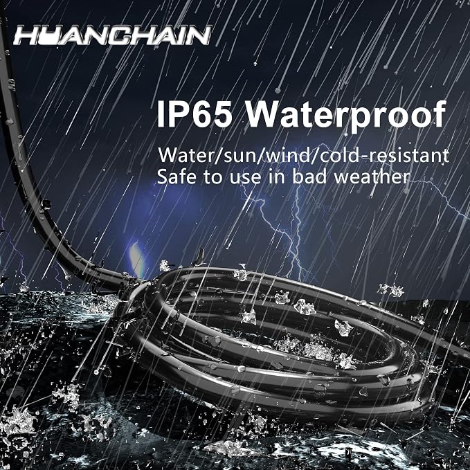 HUANCHAIN 50 FT 16 Gauge Black Indoor Outdoor Extension Cord Waterproof - Image 4