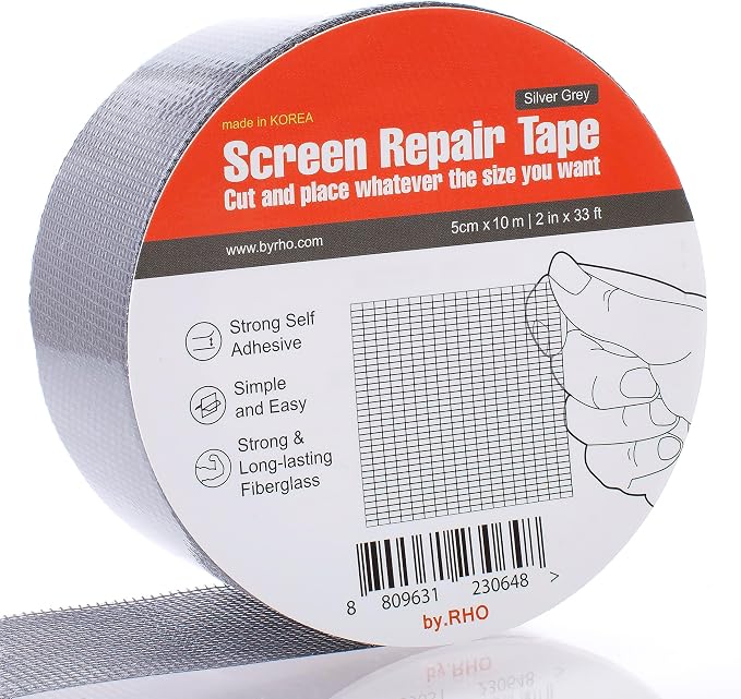 by.RHO Screen Repair Tape – Strong Self-Adhesive Window & Screen Door Repair Kit by byRHO
