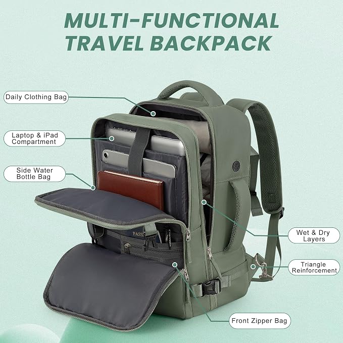 Sinaliy Travel Backpack, Carry on Flight Approved Backpack - Image 4