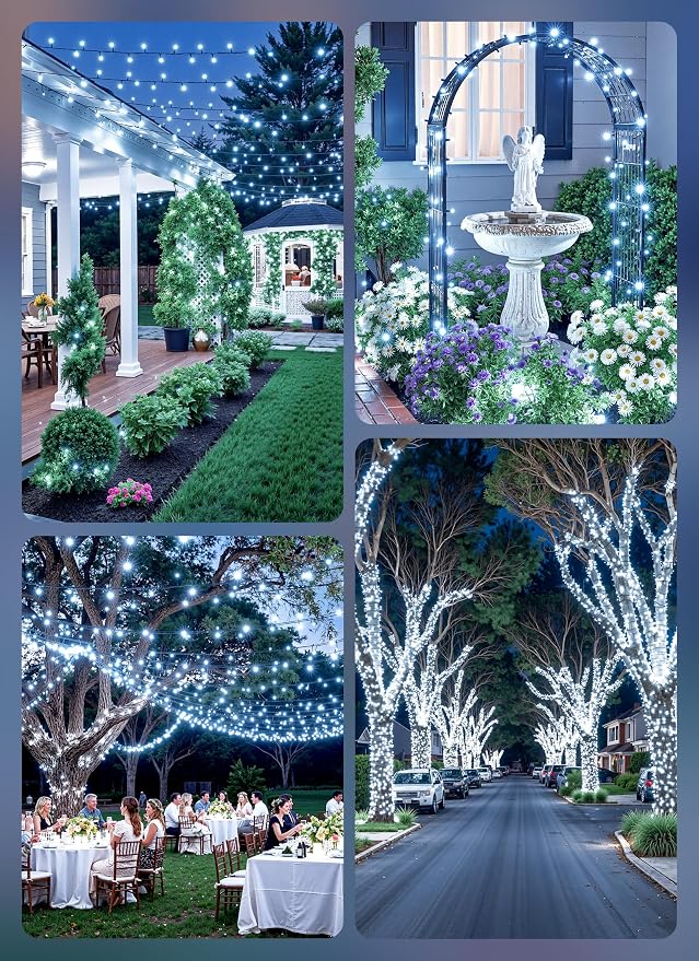 Brightown Solar String Lights Outdoor, 2 Pack Total 80FT 200 LED Solar Powered - Image 6