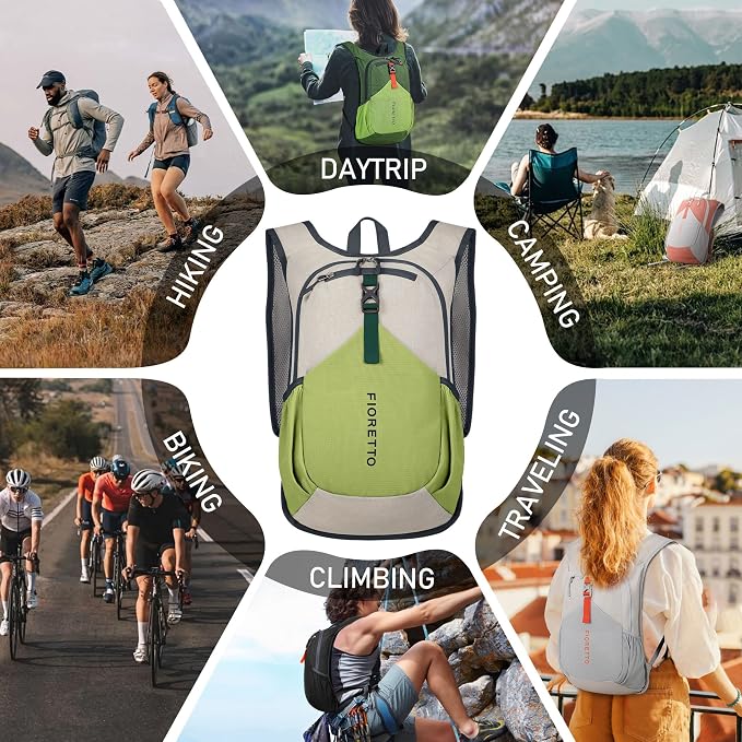 FIORETTO 15L Hiking Backpack for Women Men Mini Packable Backpack Lightweight - Image 7