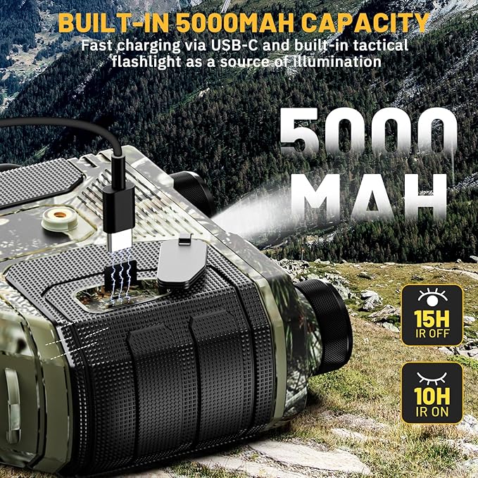 WOSPORTS 4K Infrared Night Vision Goggles – 1300FT Range, 8X Digital Zoom - Image 6