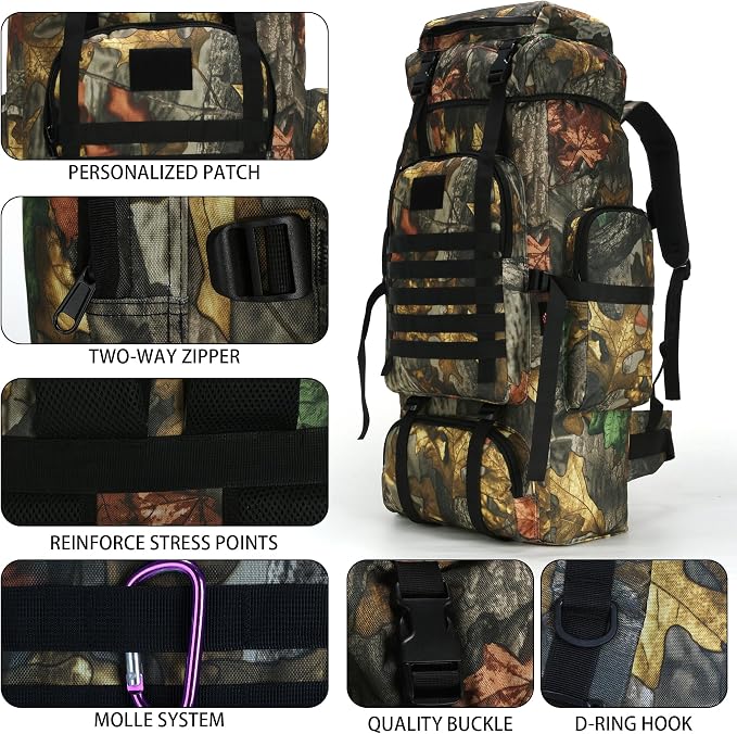 Hiking Backpack for Men 70L/100L Camping Backpack Military Rucksack Molle 3 - Image 6