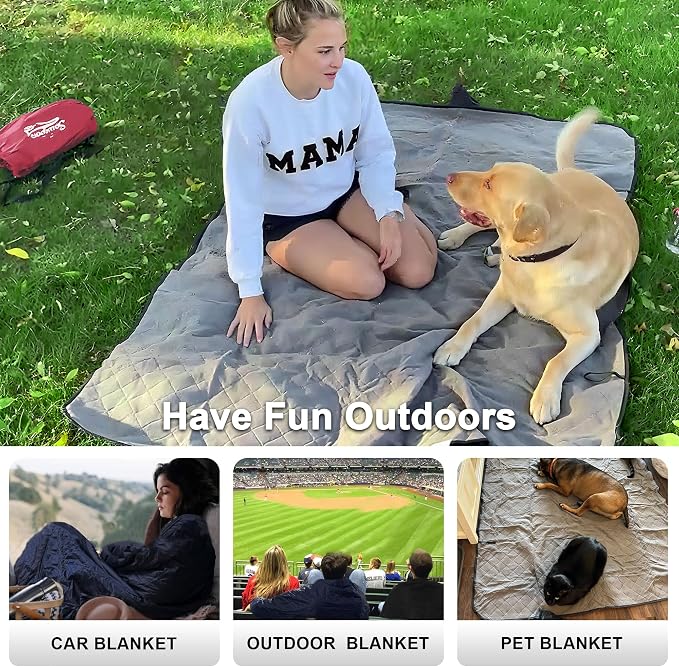 Waterproof Outdoor Blanket 82”X 55” Packable, Stadium Blankets - Image 7