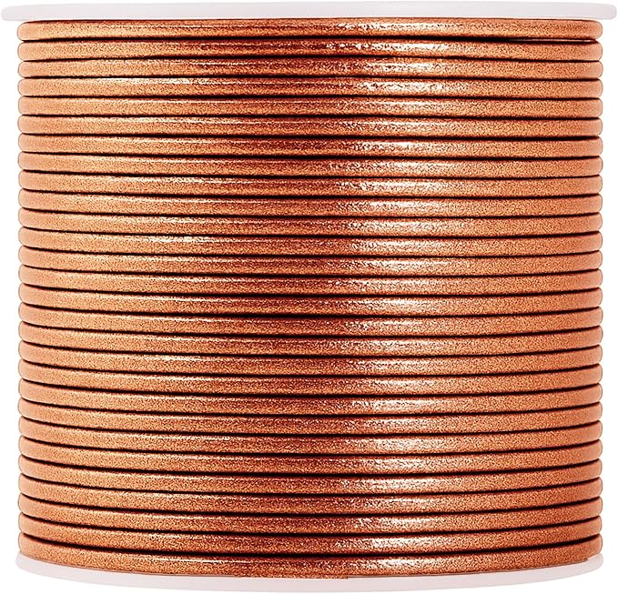Mandala Crafts Round Genuine Copper Leather Cord - Image 2