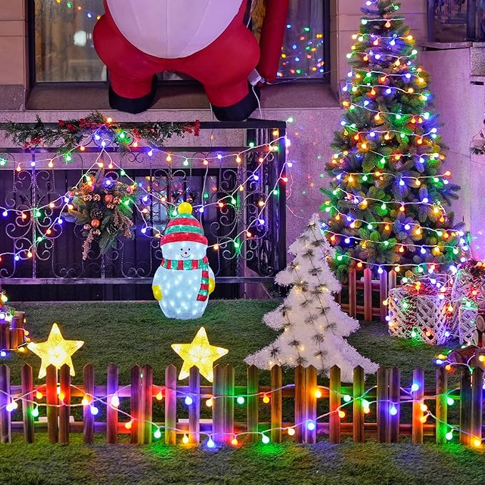 JMEXSUSS 100 LED Christmas Lights Indoor Plug in, 33ft 8 Mode Globe String - Image 6