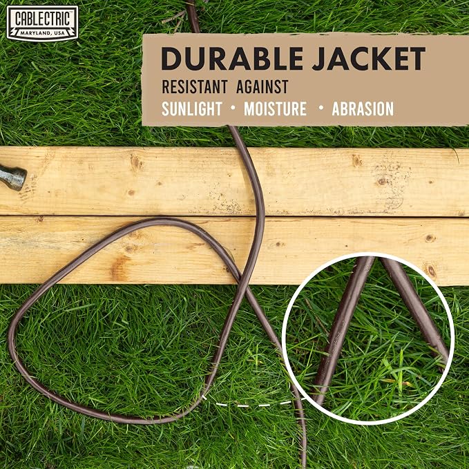 Brown Outdoor Extension Cord 50 ft, 16/3 Heavy Duty Cable - Image 7
