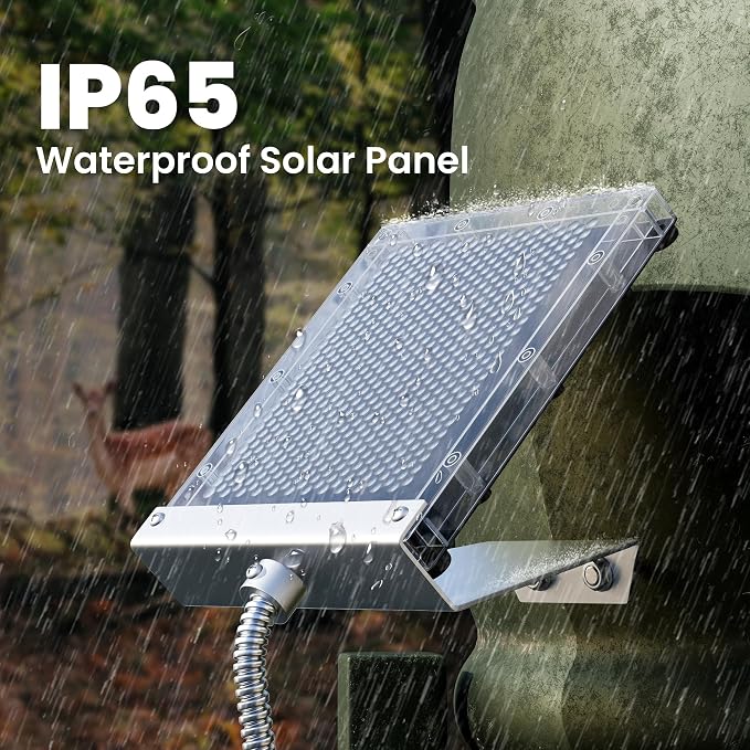 POWOXI 12V Solar Panel for Deer Feeder: 1.7W Waterproof Solar Battery Charger - Image 2