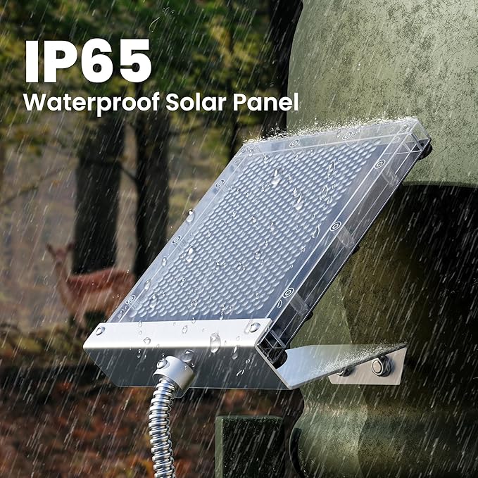 POWOXI 12V Solar Panel for Deer Feeder: 1.7W Waterproof Solar Battery Charger - Image 2