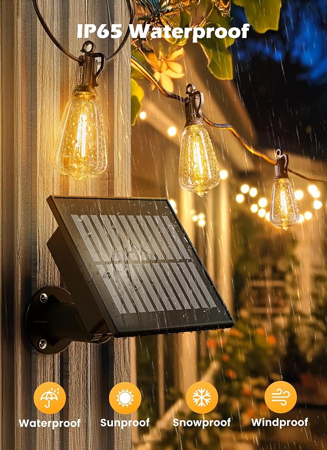 Brightown 108FT Solar String Lights Outdoor Waterproof - Image 5