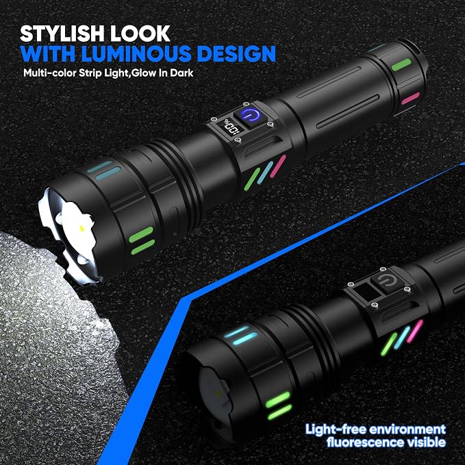 Rechargeable Flashlights High Lumens 100000 Long Distance, Single Click 3 Modes - Image 6