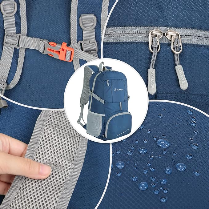 ZOMAKE Lightweight Packable Backpack 35L, Light Foldable Backpacks Water - Image 5