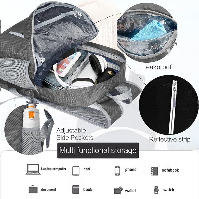 Waterproof Foldable Backpack Dry Storage Lightweight Daypack 35L Outdoor - Image 4