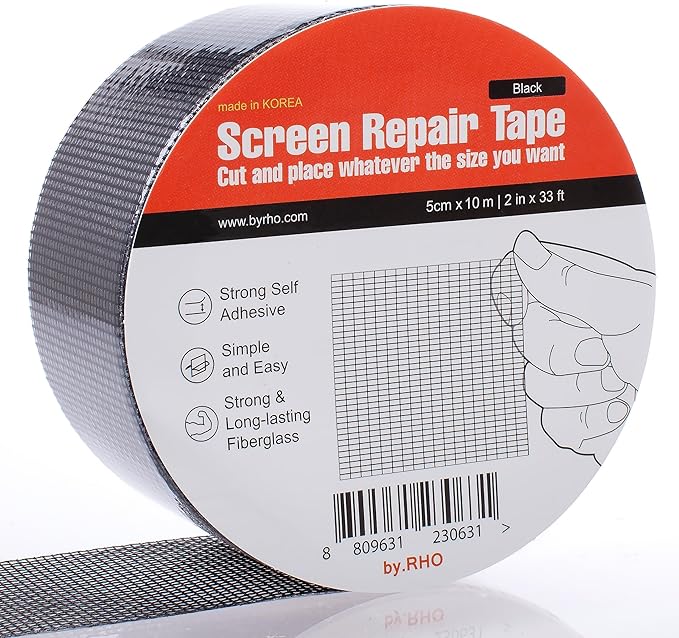by.RHO Screen Repair Tape – Strong Self-Adhesive Window & Screen Door Repair Kit by byRHO