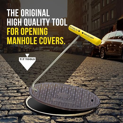 T&T Tools Handy Hook – 16" Stainless Steel Manhole Cover Hook, Dowel Pin Puller - Image 6