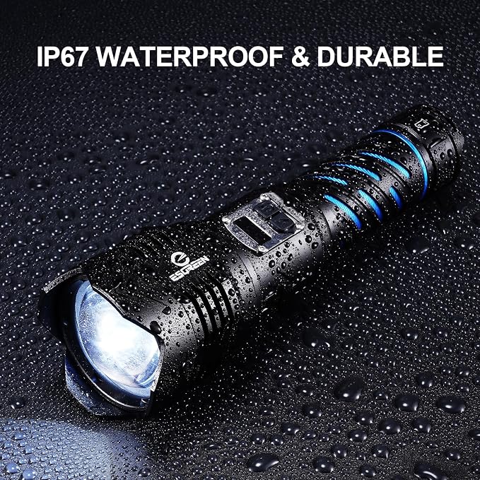 Super Bright Flashlight High Lumens 100000 Rechargeable, Strong 50W LED - Image 7