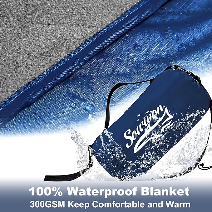 Waterproof Outdoor Blanket 92”X 60” Packable, Stadium Blankets - Image 3