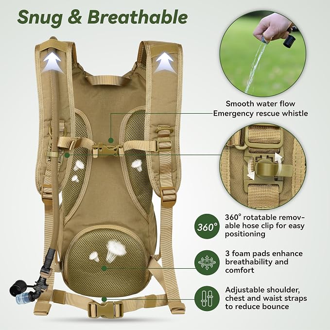MARCHWAY Tactical Molle Hydration Pack Backpack - Image 5