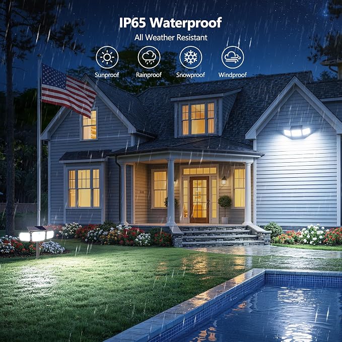 BrizLabs Solar Outdoor Lights, 3 Modes Motion Sensor LED Security Lights - Image 4