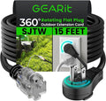 GEARit 15 Ft Extension Cords 16/3 Gauge 360° Rotating Plug Outdoor/Indoor SJTW by GEARit