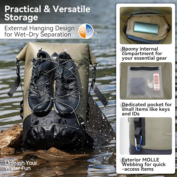 MARCHWAY Floating Roll Top Dry Bag, Flexible Lightweight TPU Waterproof - Image 4