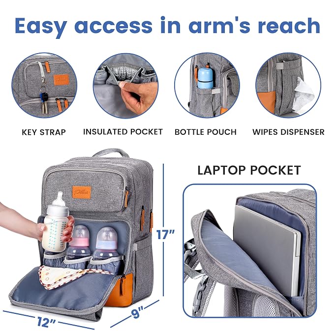 PILLANI Baby Diaper Bag Backpack - Image 5