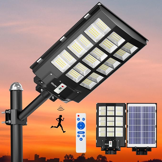 Ofuray Solar Street Lights Outdoor, Solar Security Flood Lights Parking Lot - Image 8