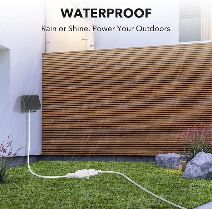 BN-LINK 10ft White Outdoor Extension Cord 16/3 SJTW, Weather Resistant & Flame - Image 3