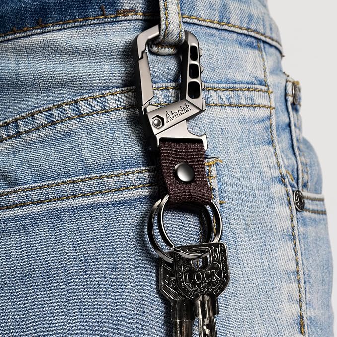 Heavy duty key chain, bottle opener function car keychains, versatile metal - Image 3