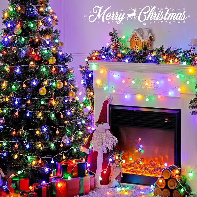JMEXSUSS 100 LED Battery Operated Christmas Lights Indoor Outdoor Waterproof - Image 2