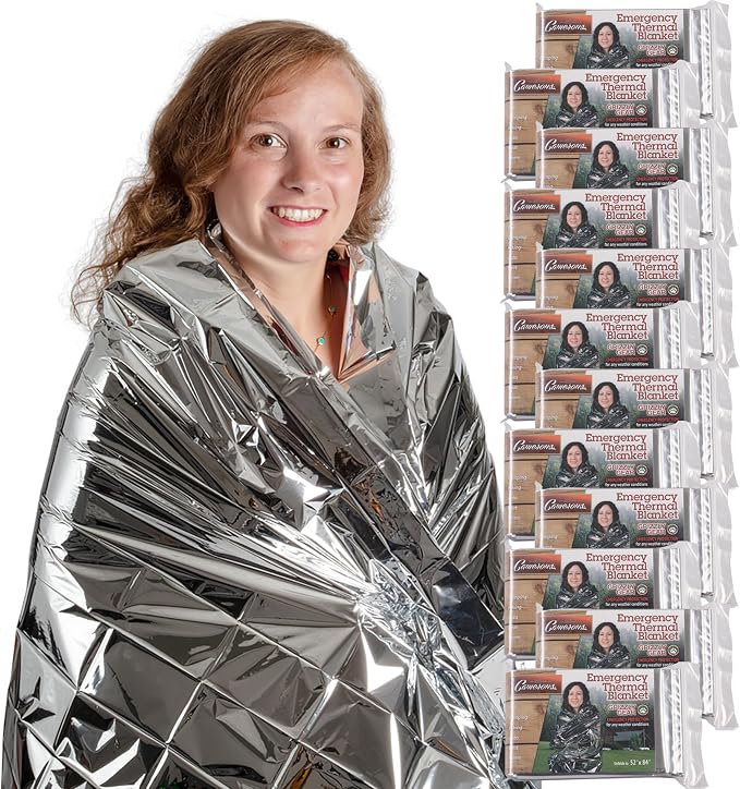Grizzly Gear Emergency Mylar Thermal Blankets Survival Kit Camping Space Blanket by GrizzlyGear