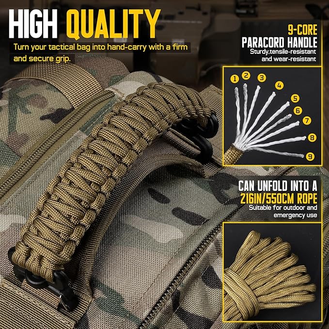 Tactical Paracord Handle，9-core Weaving Paracord Strap - Image 4