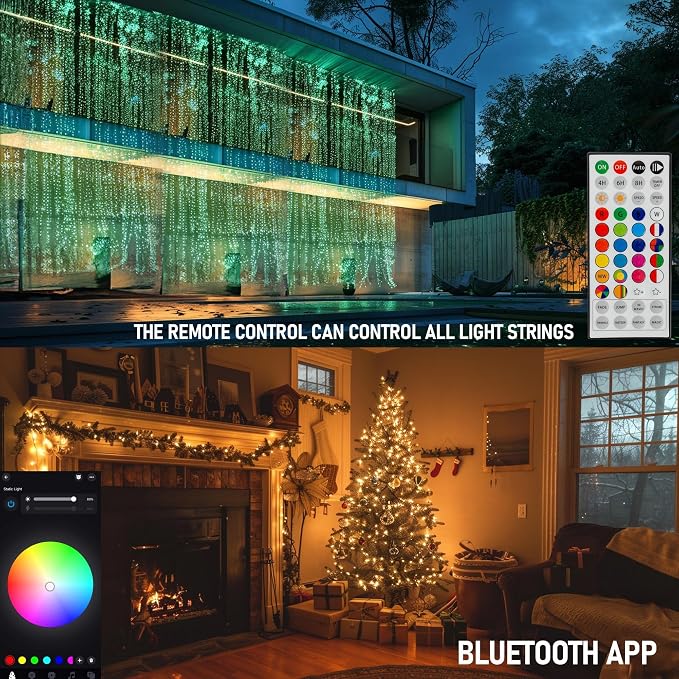 Dazzle Bright Smart Christmas String Lights, 98FT 300 LED RGB Color Changing - Image 5