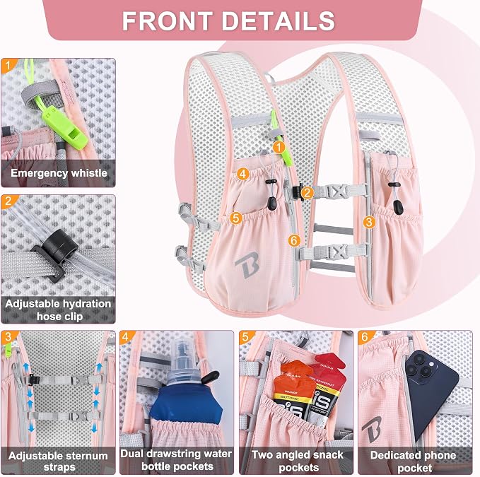 BECOJADDE Running Vest Hydration Backpack - Image 2