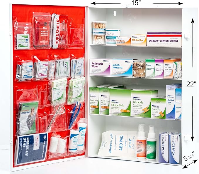 4-Shelf Metal 1st Aid Cabinet Class A, Large Capacity First Aid Wall Mount - Image 4